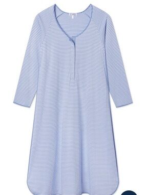 LAKE Hydrangea Striped Pima cotton maternity nightgown - Women